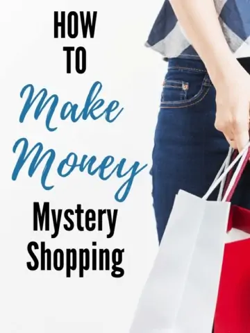 woman holding shopping bags with title text "How to Make Money Mystery Shopping"