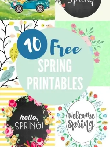 10 Free Spring Printables graphic collage