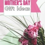 budget-friendly mother's day gift ideas graphic with bouquet of roses and card