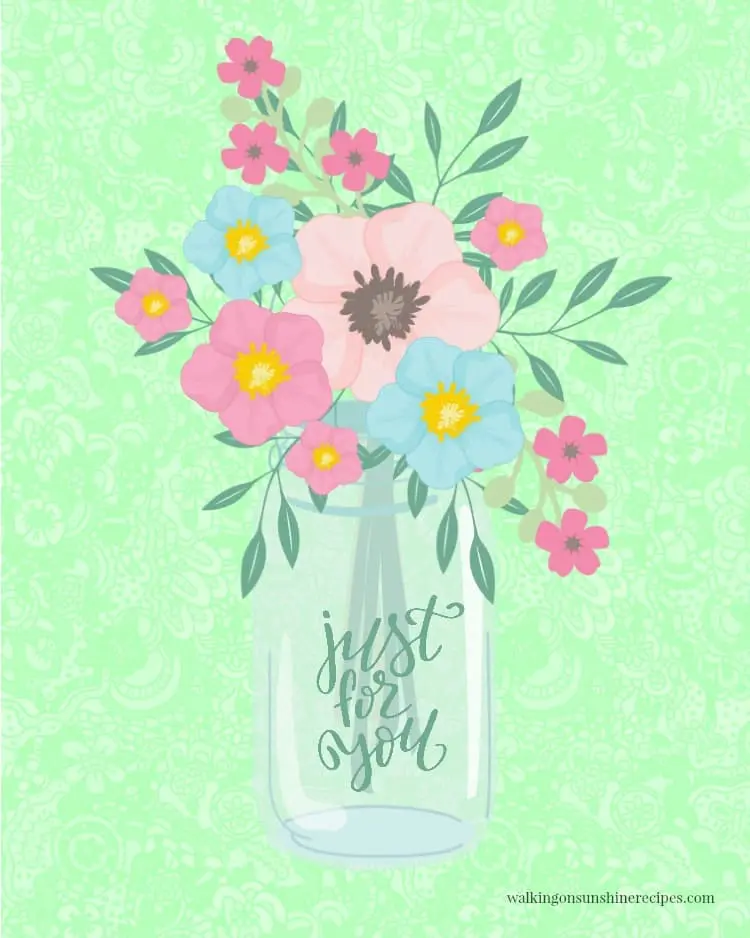 vase with flowers printable graphic