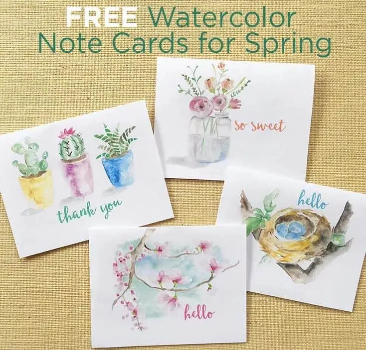 watercolor painted notecards