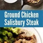 collage on process images of chicken salisbury steak