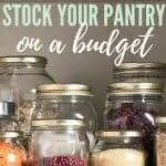 glass jars filled with dried lentils, rice and beans sitting on shelf