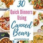 collage of recipes using canned beans