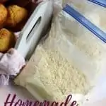 portioned bags of cornbread mix with title text "Homemade Cornbread Mix"