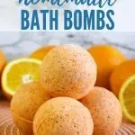 diy bath bombs with title text "easy homemade bath bombs"