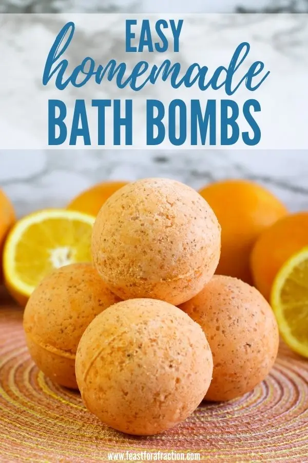 diy bath bombs with title text "easy homemade bath bombs"