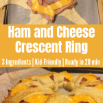 collage of crescent rolls, ham and cheese