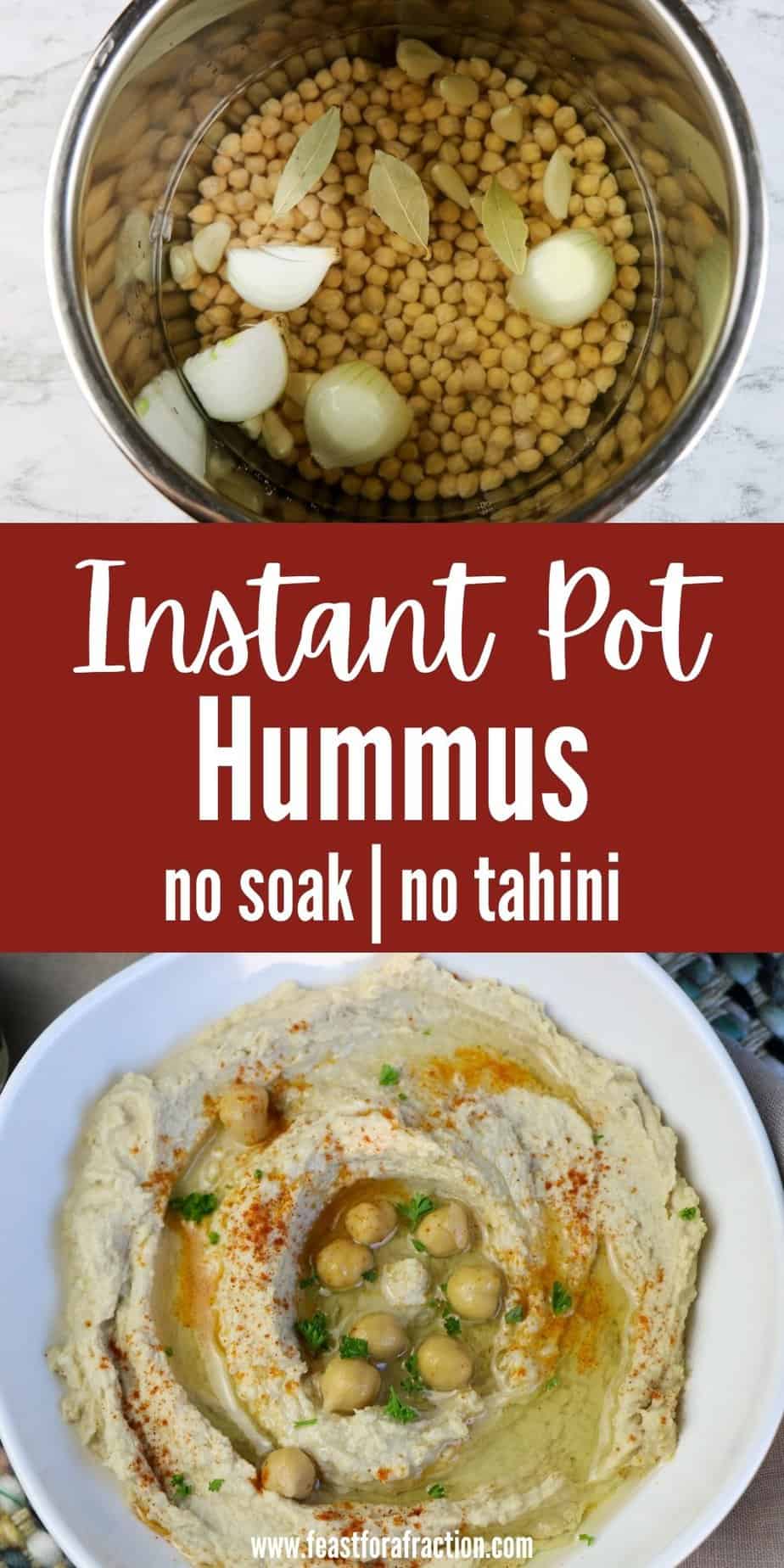 Instant Pot Hummus (without tahini) Feast for a Fraction