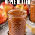 jar of instant pot apple butter with title text