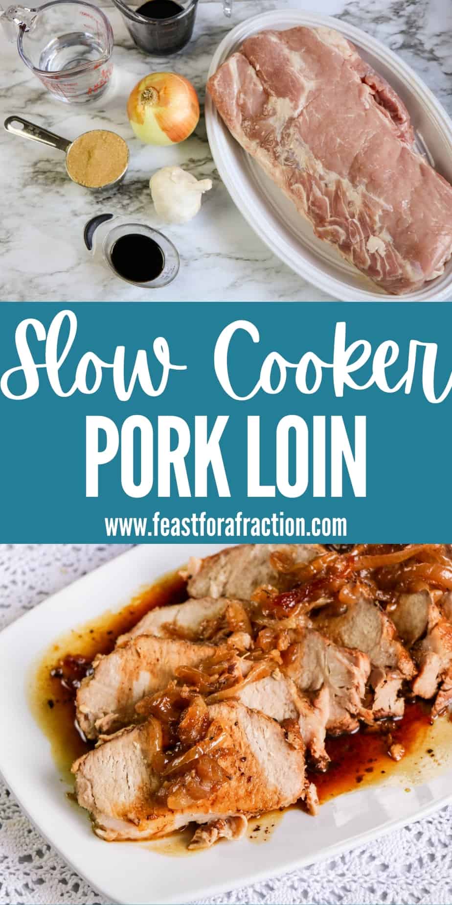 Easy Slow Cooker Balsamic Pork Loin Roast (Crock Pot) Feast for a