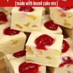 pineapple upside down fudge on bamboo cutting board with title text