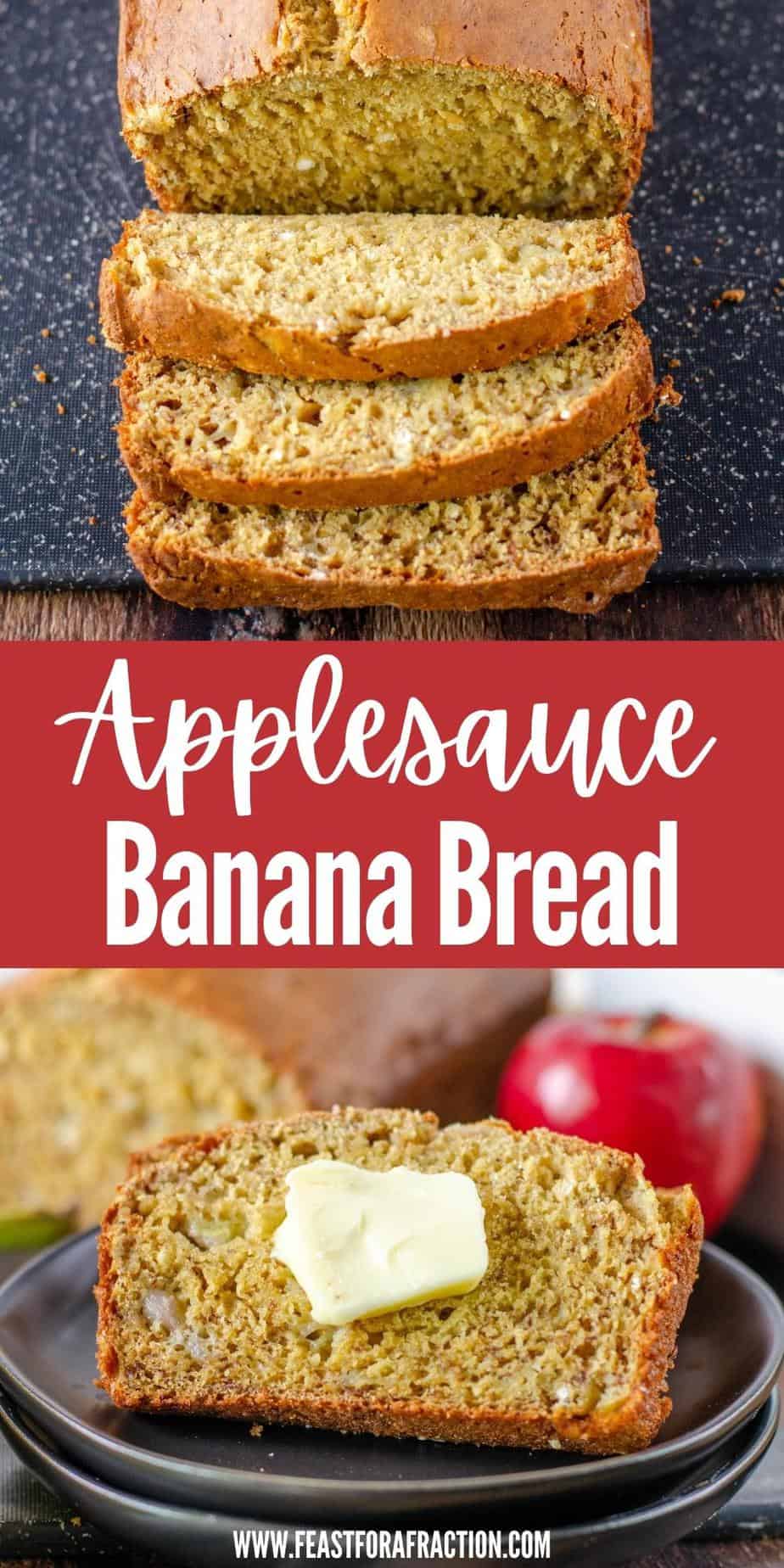 Applesauce Banana Bread dairy free, oil free Feast for a Fraction