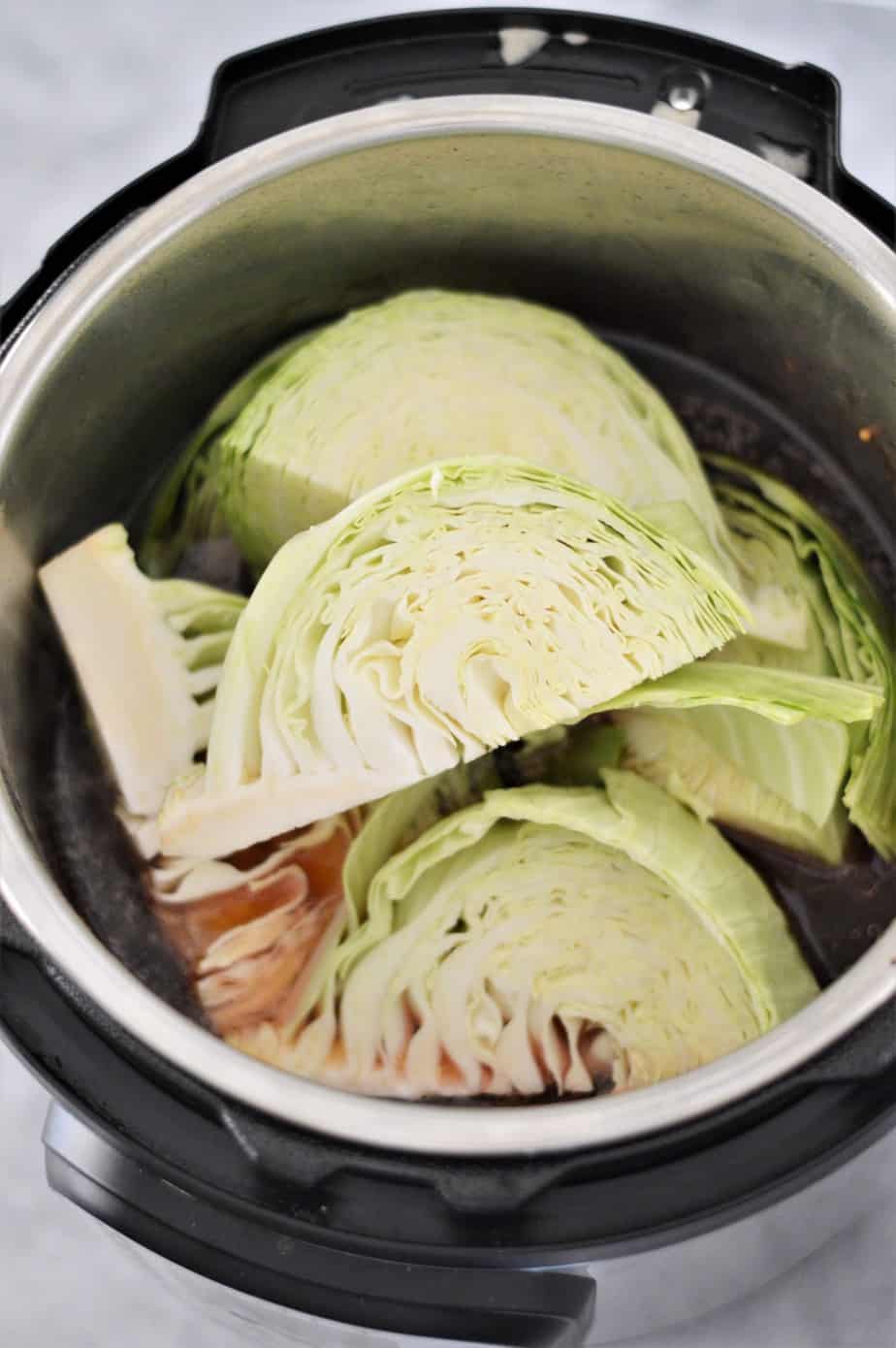 quartered cabbage slices in instant pot