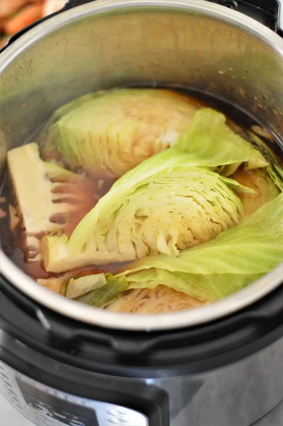 cabbage cooking in instant pot