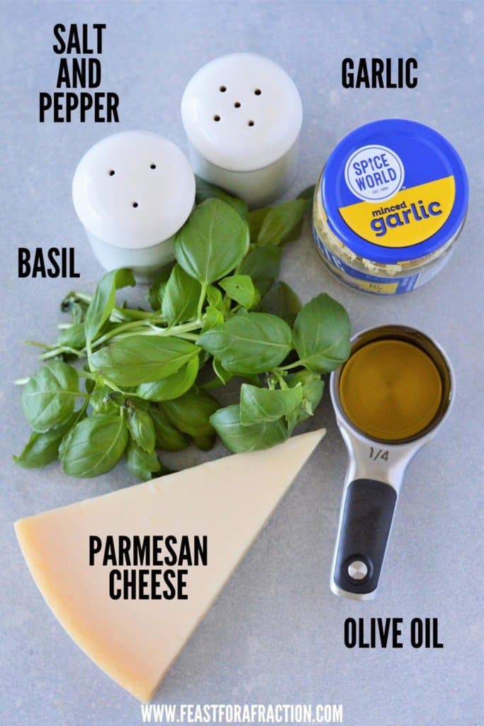 ingredients for homemade pesto without pine nuts