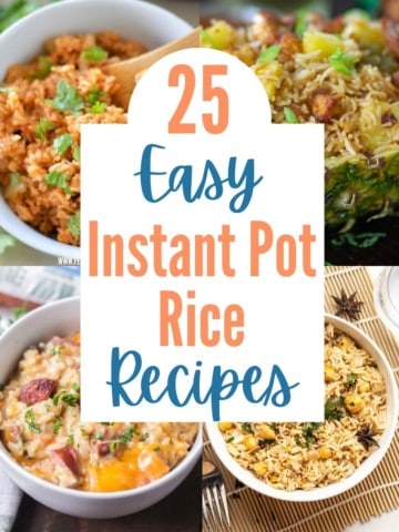 collage of instant pot rice recipes