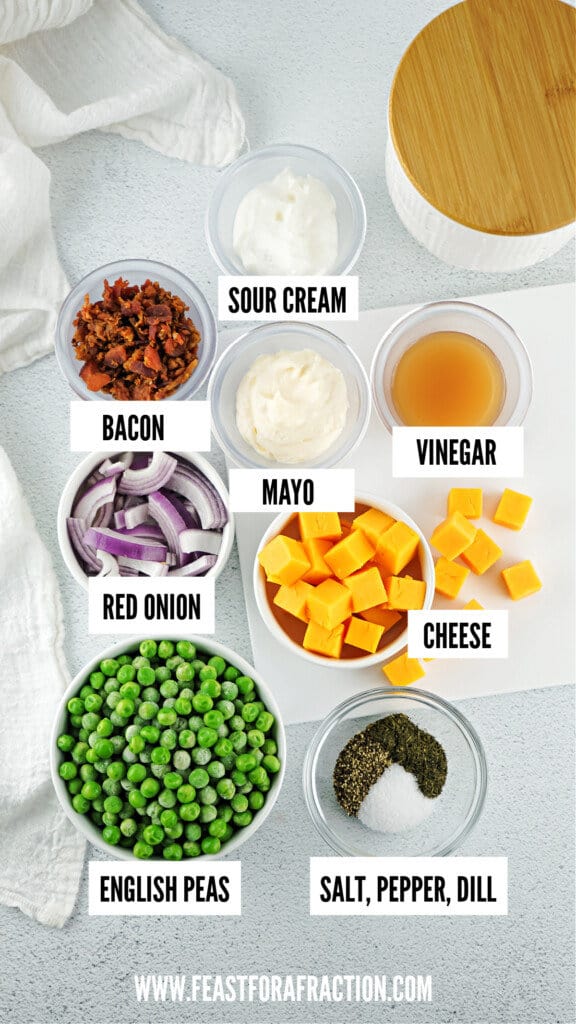 ingredients needed to make english pea salad