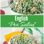 pinterest graphic for english pea salad