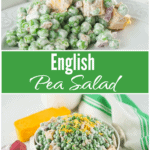 pinterest graphic for english pea salad