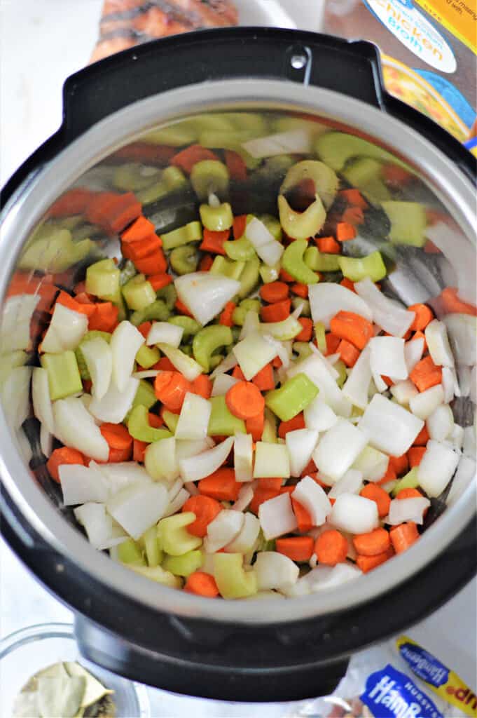 carrots, onions and celery in instant pot