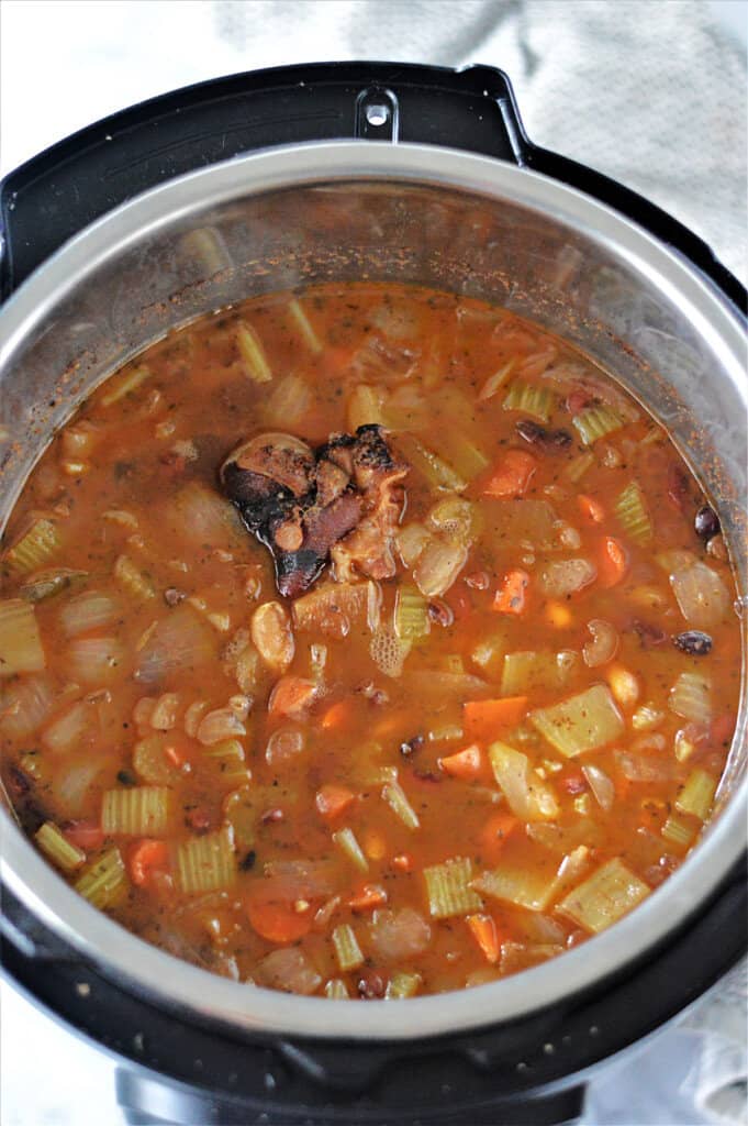 cooked bean soup in instant pot