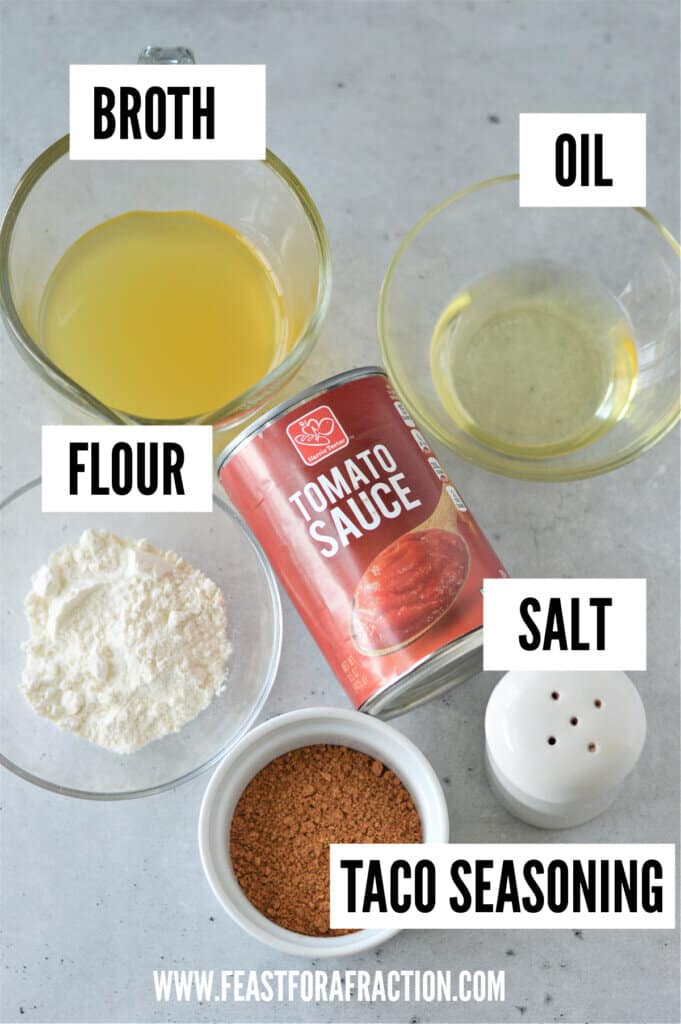 ingredients to make enchilada sauce