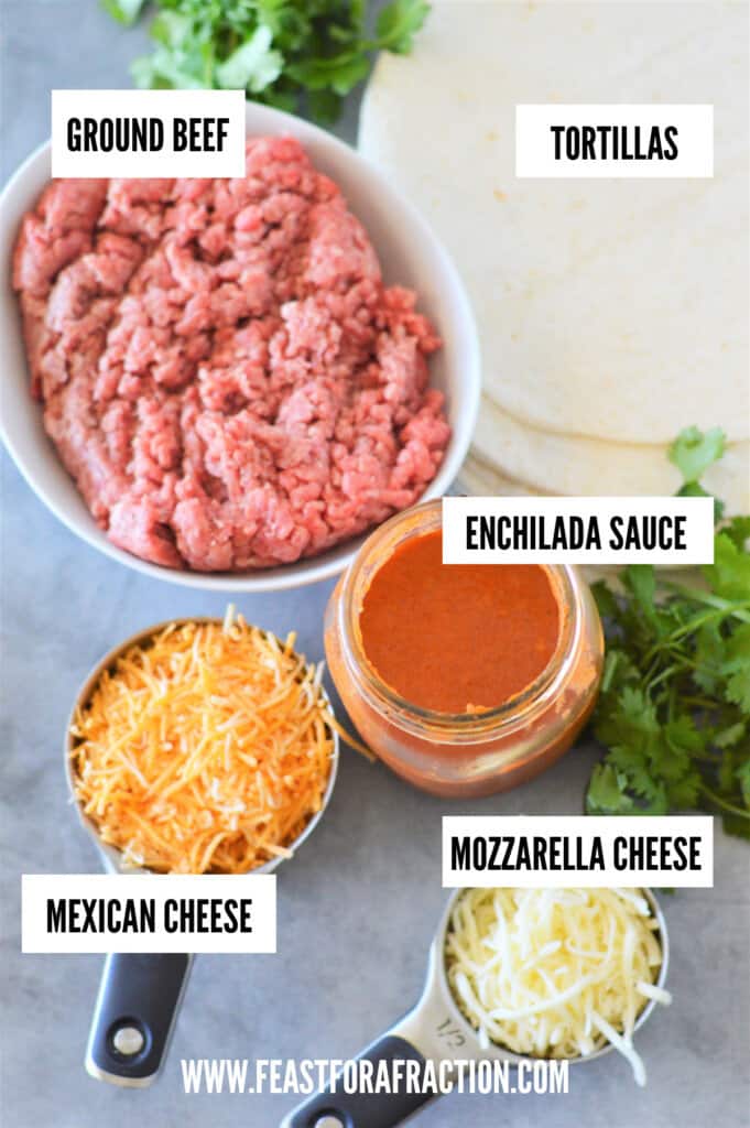 ingredients needed to make beef enchilada taquitos