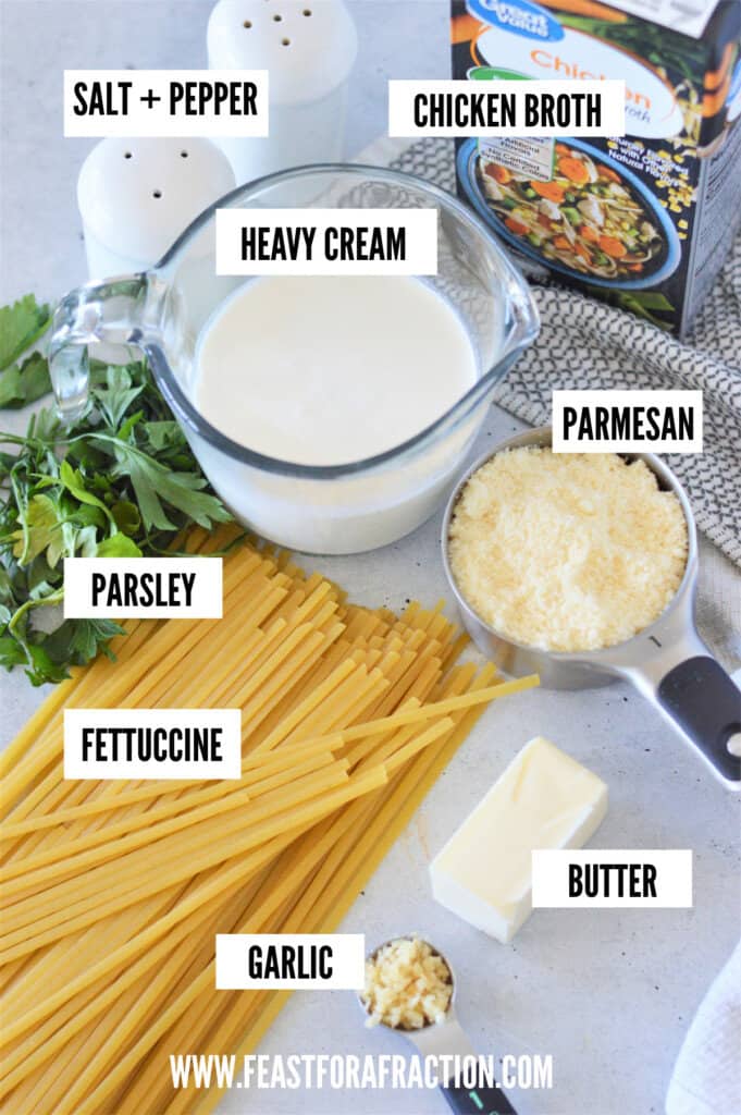 ingredients needed to make instant pot fettuccine alfredo