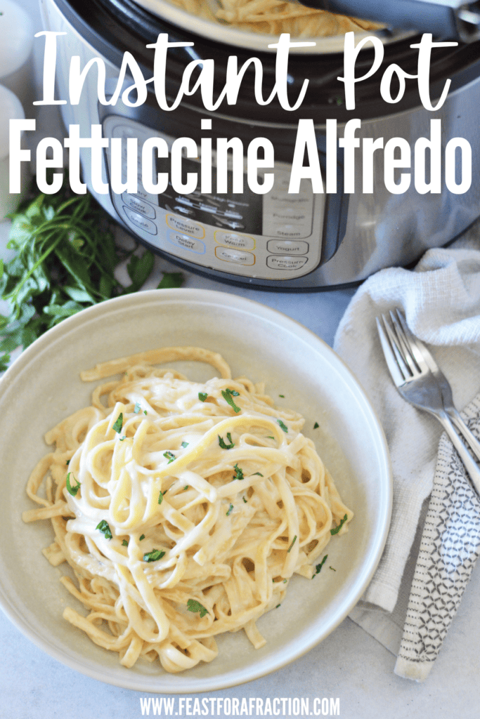 bowl of instant pot fettuccine alfredo