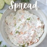Smoked salmon spread in a bowl.